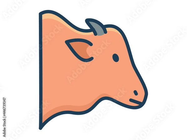 Fototapeta cow single isolated icon with filled line style