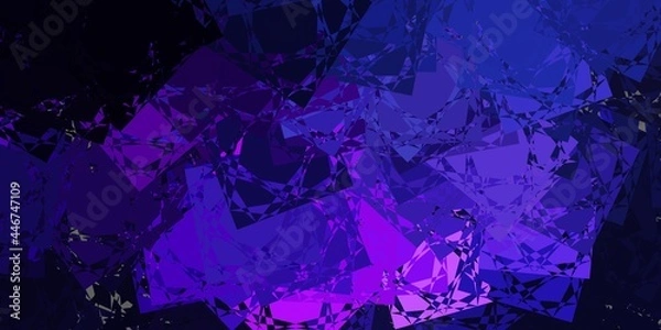 Fototapeta Dark Purple, Pink vector pattern with polygonal shapes.