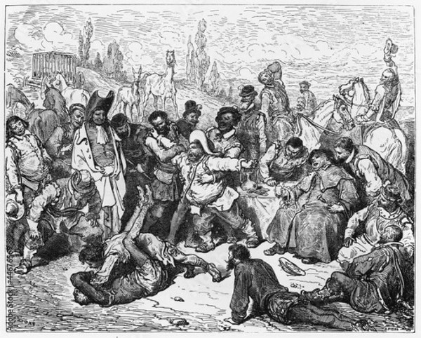 Fototapeta Don Quixote - The fight between Don Quijote and Eugenio