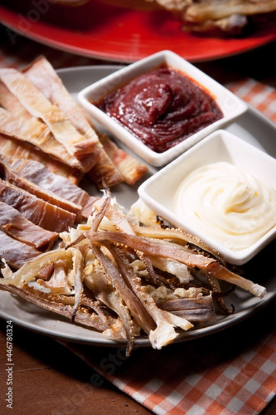 Fototapeta 오징어와 마른안주