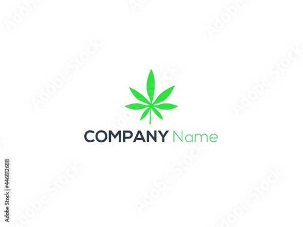 Obraz Tree leaf vector and green logo design Cannabis leaf echo