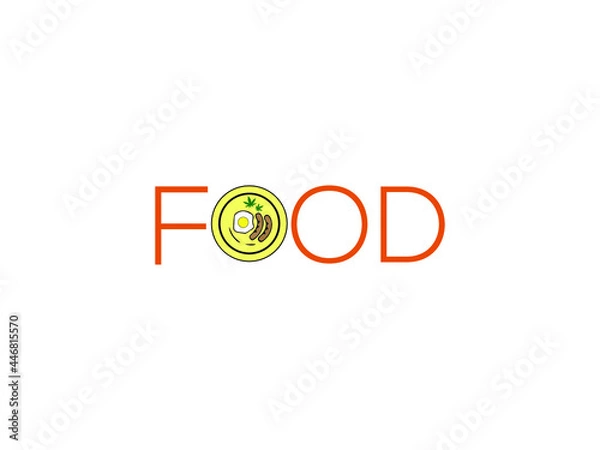 Obraz Food logo O letter plate cannabis