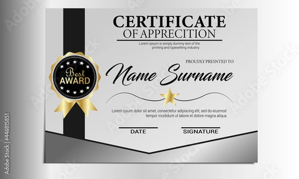 Fototapeta Modern Premium Certificate Templates Design. Unique Diploma Template. Modern Design. Ready To Print.