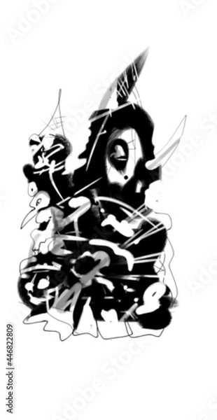 Fototapeta skull with wings