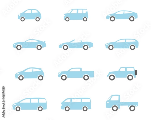 Obraz 車の種類　アイコンセット
