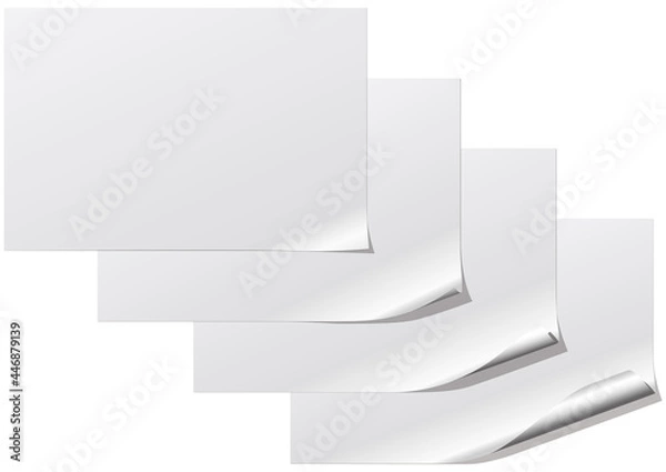 Obraz フレーム 端が丸まった紙の表現4段階