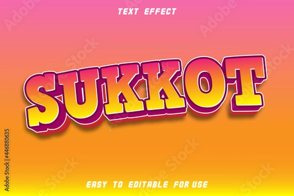 Obraz Sukkot Editable Text Effect Emboss Modern Style