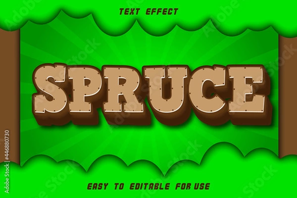Fototapeta Spruce Editable Text Effect Emboss Modern Style