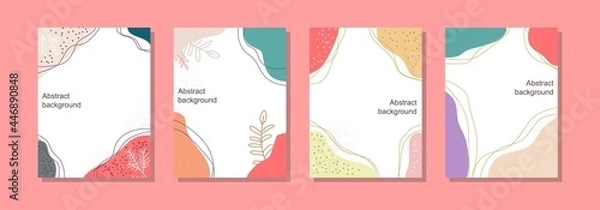 Fototapeta hand drawn floral abstract card for social media post and poster