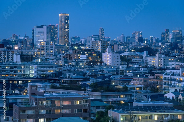 Obraz 東京の風景：目黒区の夜景０２