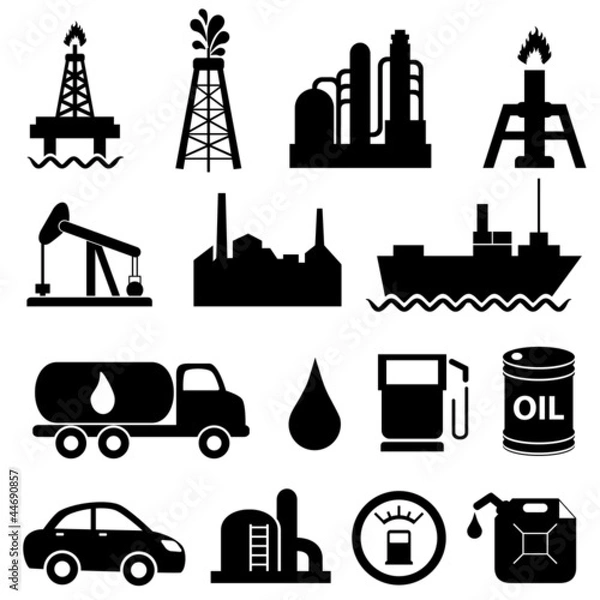 Obraz Oil industry icon set