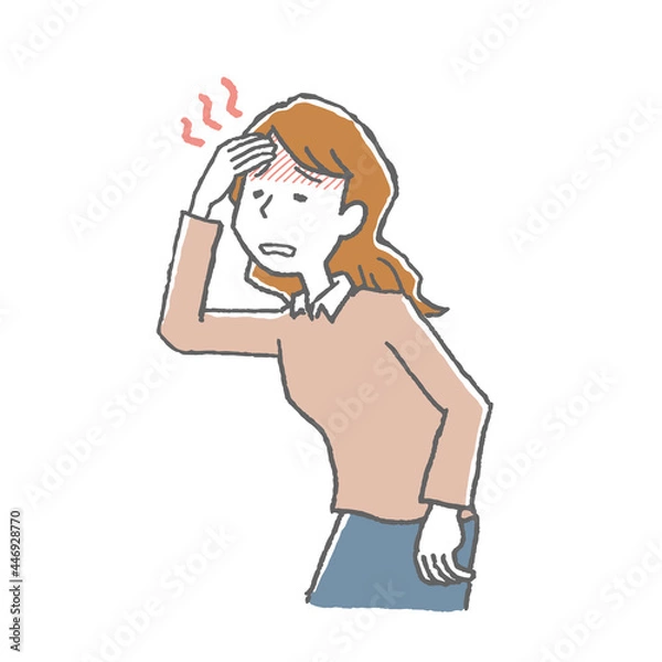 Fototapeta 発熱で体調不良の女性