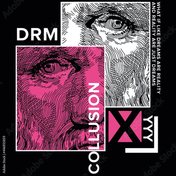 Obraz hand drawn face with slogan Vector design for t-shirt graphics, banner, fashion prints, slogan tees, stickers, flyer, posters and other creative uses	
