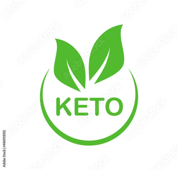 Fototapeta Keto icon. Ketogenic diet logo. Keto Diet badge. Green emblem for use in the food industries. Vector illustration.