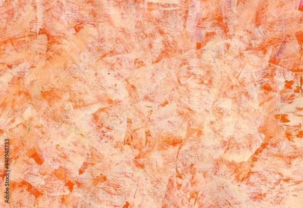 Fototapeta Bright Decorative Abstract Grunge Background Soft Orange Plaster Wall Background, Artistic Rough Stylized Texture Banner With Space For Text