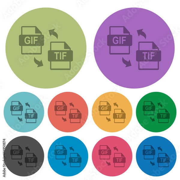 Fototapeta gif tif file conversion color darker flat icons