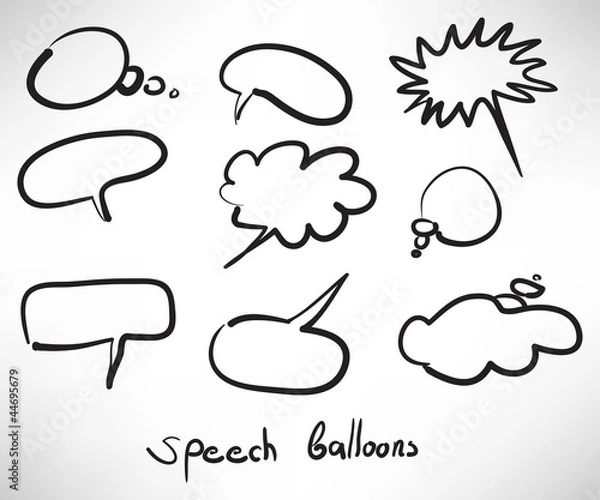 Obraz Sketch style speech bubbles