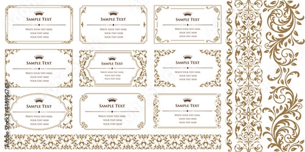 Obraz ビンテージオーナメントセット。各種フレーム、ボーダー。