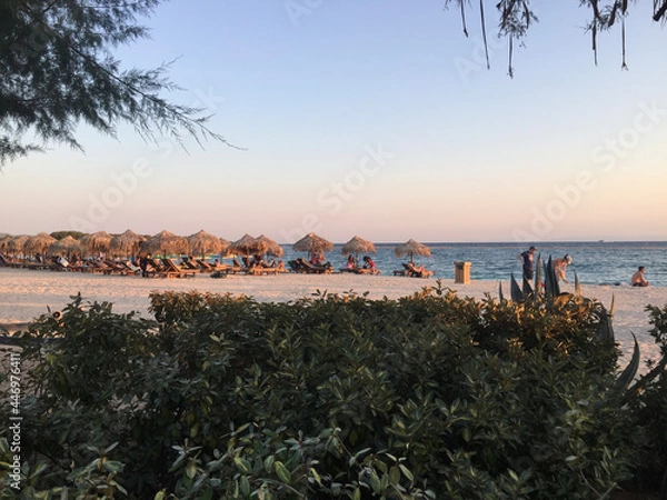 Fototapeta One of the beaches located in Kalamaki (Alimos), Attica. Kalamaki was a seaside settlement and current residential and commercial neighborhood within Alimos, a municipality on the south side of Athens