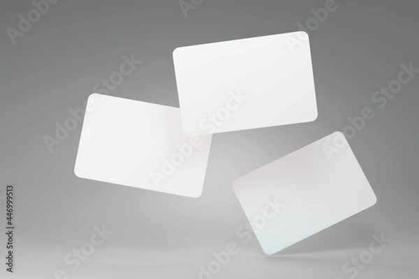 Fototapeta 3 d render of a business card mockup template. Modern design for branding, corporate identity, advertising, presentation. Concept of idea, business presentation. Logo demonstration