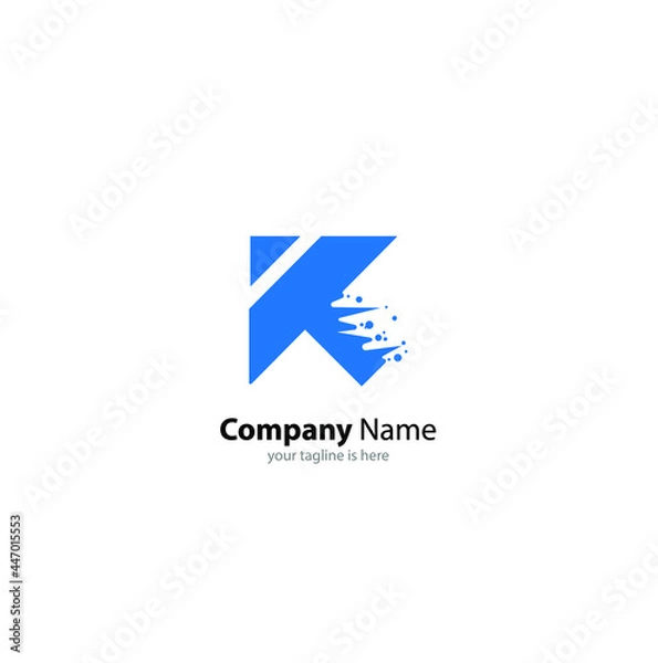 Fototapeta letter k logo concept for company with white background, minimalist style