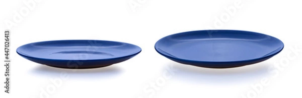 Obraz blue plate isolated on white background