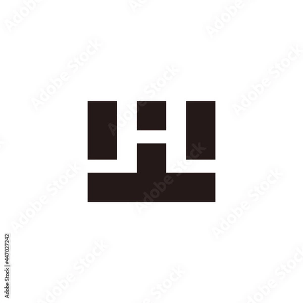 Obraz letter hw negative space geometric logo vector