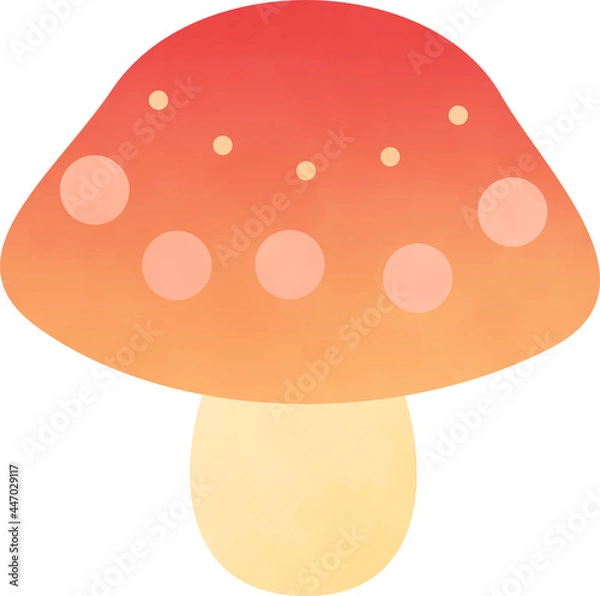 Fototapeta キノコ　模様付き　赤