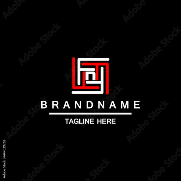 Fototapeta maze logo design letter n vector template