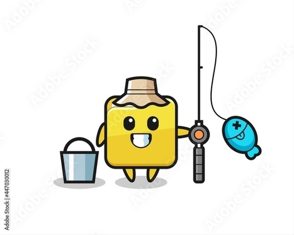 Fototapeta Mascot character of folder as a fisherman