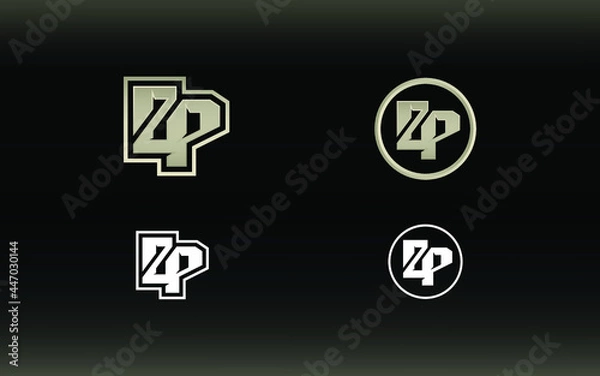 Obraz BP or PB letter logo with gaming style and contemporary colors