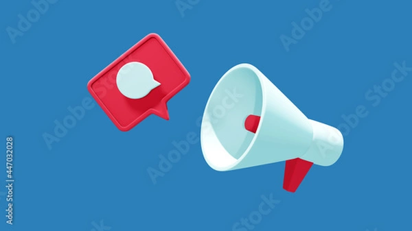 Obraz Megaphone with flying dialog icon