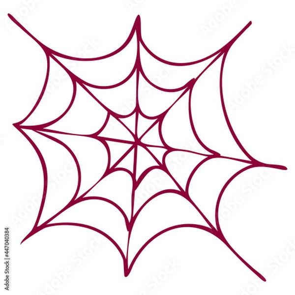 Obraz Purple spider web isolated on white background.