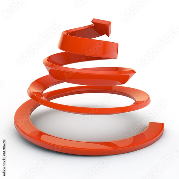Obraz Red spiral and arrow