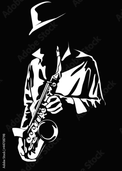Obraz Vector image of the saxophonist