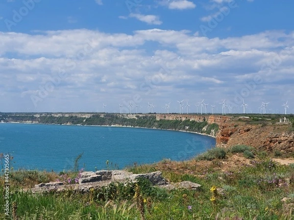 Obraz panorama and wind turbine