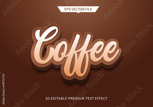 Obraz Coffee modern style 3d editable text style effect