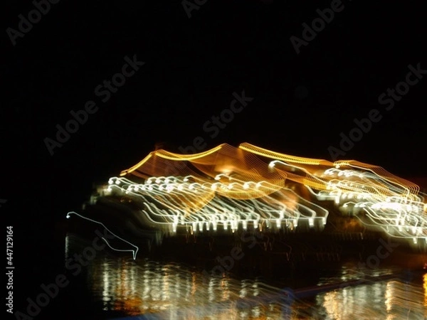 Obraz Ship at the night with lightings