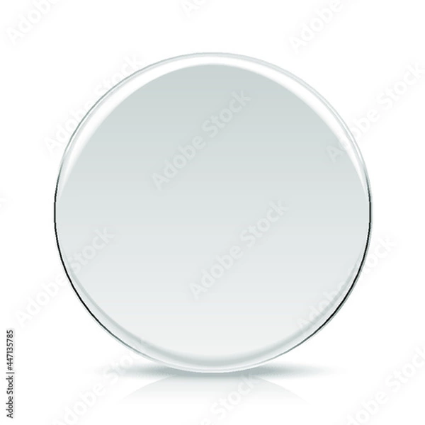 Obraz Empty silver coin or medal isolated on a white background