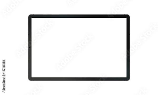 Fototapeta Black Tablet Computer Mockup with Blank Horizontal Screen, Front View. Vector illustration