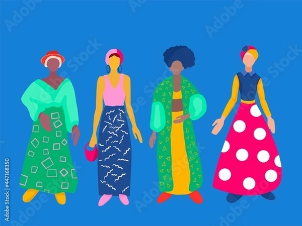 Obraz Girls of different nationalities in different outfits