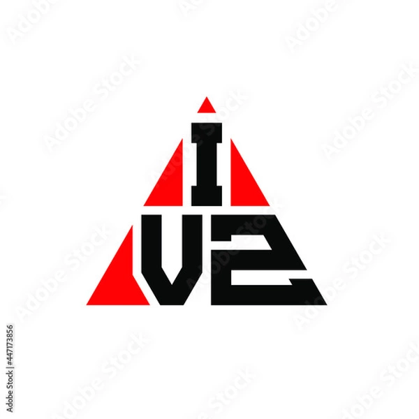 Obraz IVZ triangle letter logo design with triangle shape. IVZ triangle logo design monogram. IVZ triangle vector logo template with red color. IVZ triangular logo Simple, Elegant, and Luxurious Logo. IVZ 
