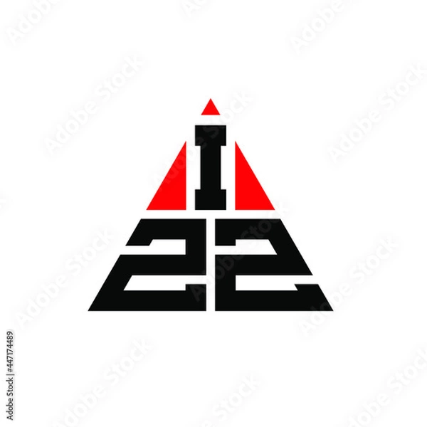 Fototapeta IZZ triangle letter logo design with triangle shape. IZZ triangle logo design monogram. IZZ triangle vector logo template with red color. IZZ triangular logo Simple, Elegant, and Luxurious Logo. IZZ 