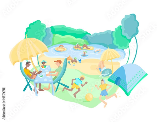 Obraz Illustration which depicts characters in nature