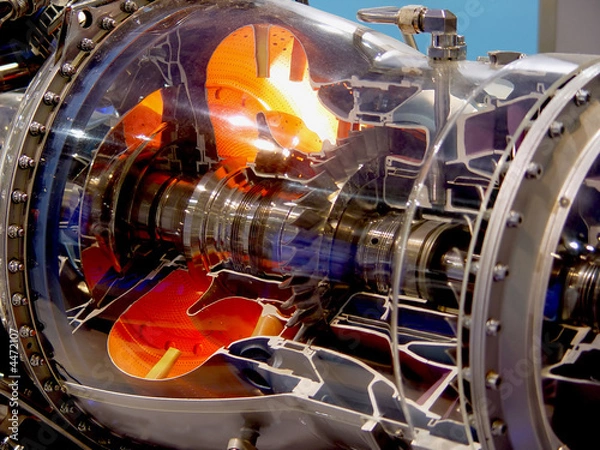 Fototapeta The engine of airplane