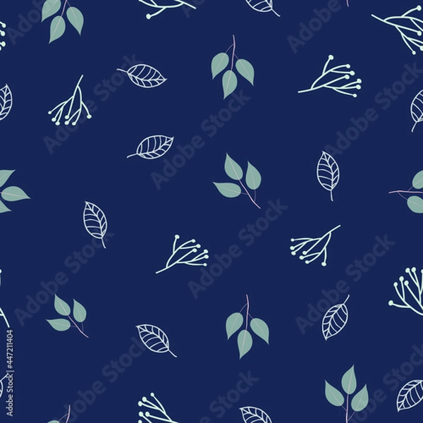 Fototapeta Fall leaves vector seamless repeat pattern. The nature-inspired earthy-toned dense pattern