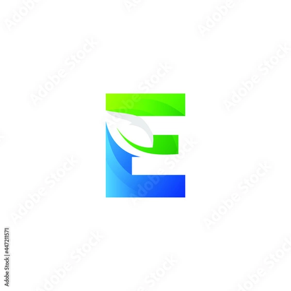Fototapeta Letter Leaf Logo design