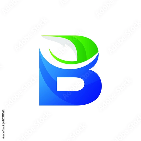 Fototapeta Letter Leaf Logo design