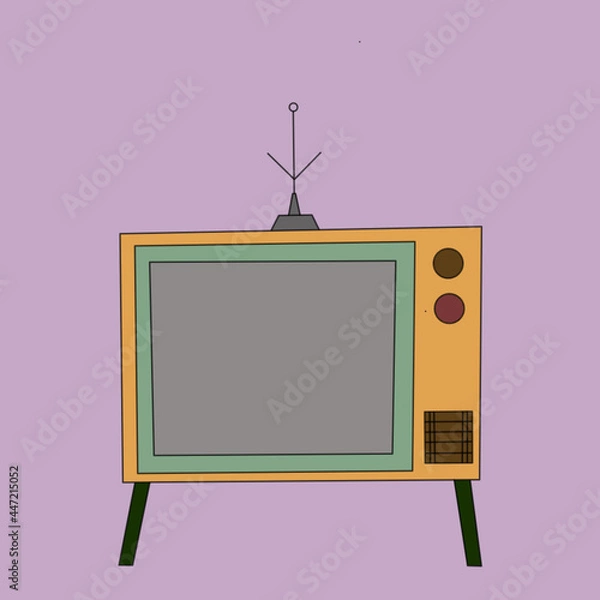 Fototapeta A vector with an object of a classic television with an antenna on it