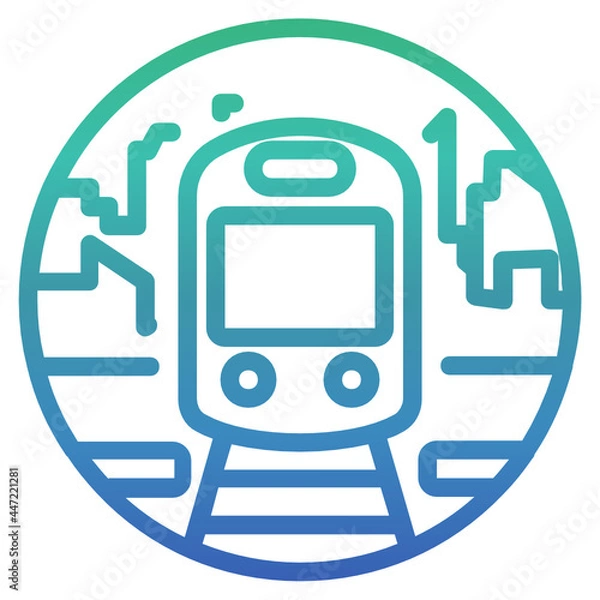 Fototapeta Metro ,City Tourism gradient icon.